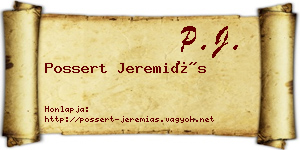 Possert Jeremiás névjegykártya